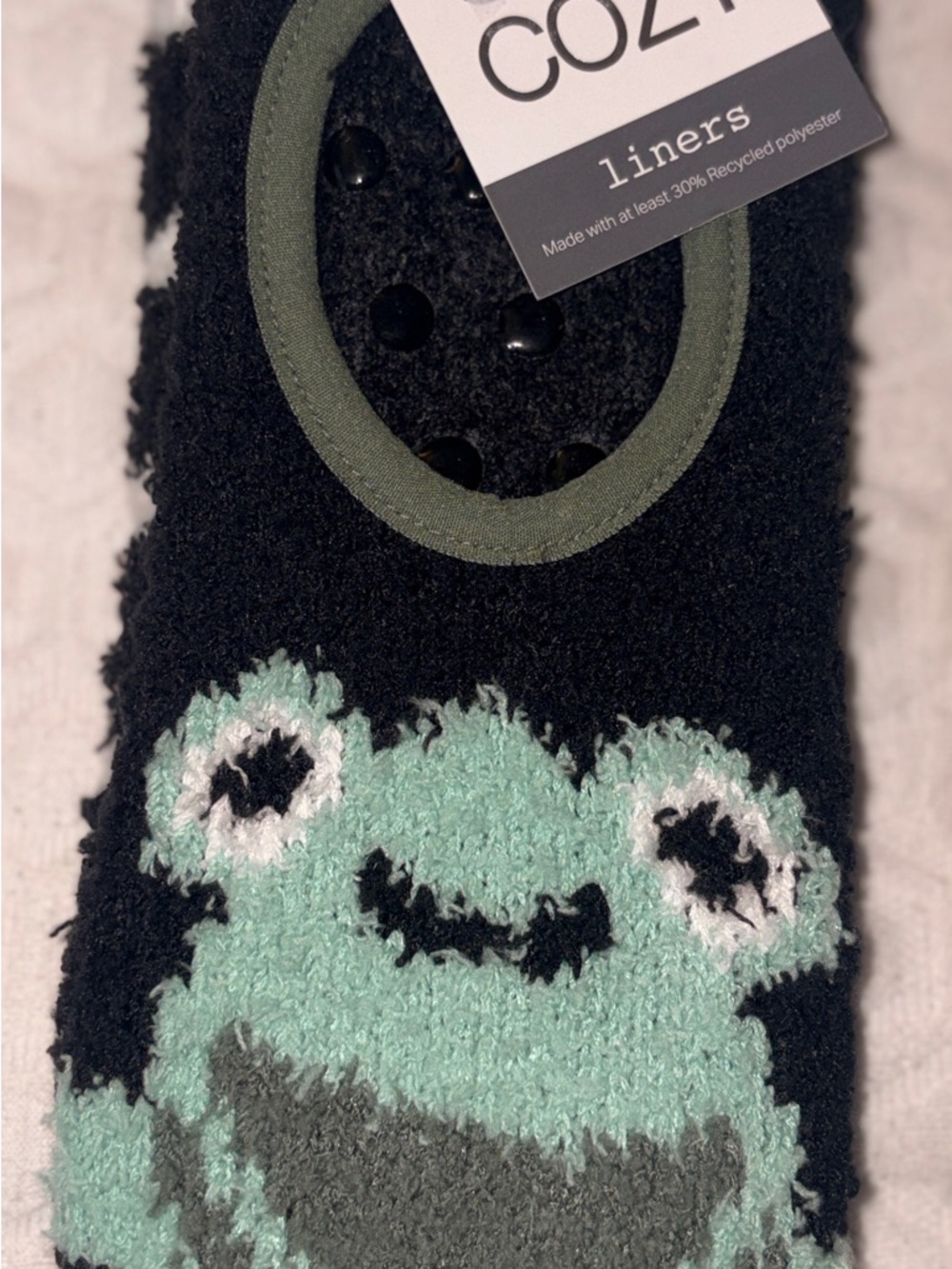 Women Black &‎ Mint Frog Liner Socks 2pack Socks -